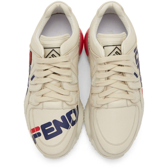 Fendi Mens Chunky Mania Logo White Platform Flat Trainer Sneaker UK 10.5 US 11.5 - Picture 4 of 12